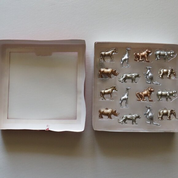 Wondershop 16 mini jungle metallic silver & gold animals Christmas ornaments - Picture 4 of 8